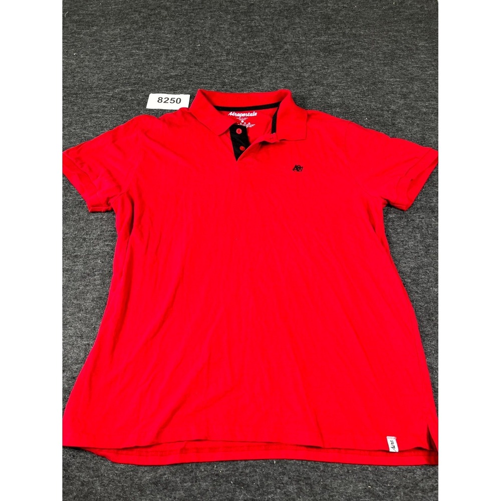 Aeropostale Performance Polo Shirt Mens 3XL Red Cotton Collared Golf Tennis